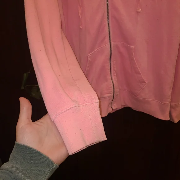 PINK Victoria's Secret Zip-Up Hoodie Pink Size L - Picture 5 of 6